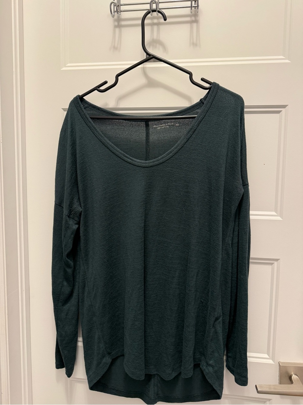 Abercrombie & Fitch Soft A&F Cozy Green Slouchy Top L